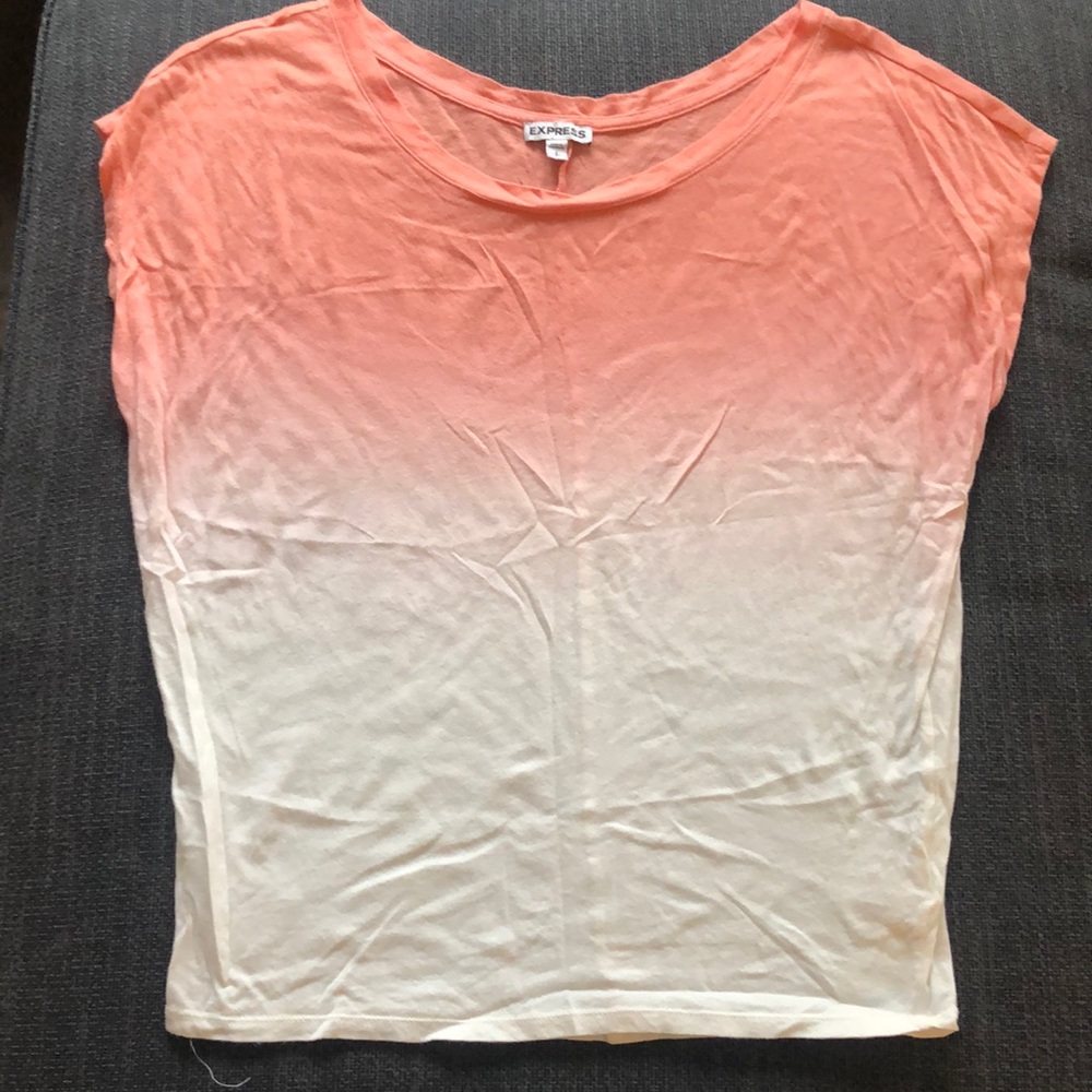 Express orange and white burnout tee.